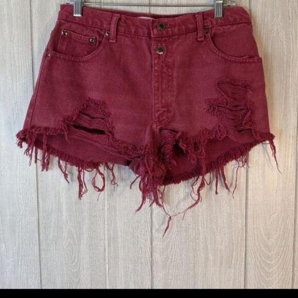 Canyon River blues burgundy distressed High Rise shorts sz 9 EUC - Picture 6 of 9